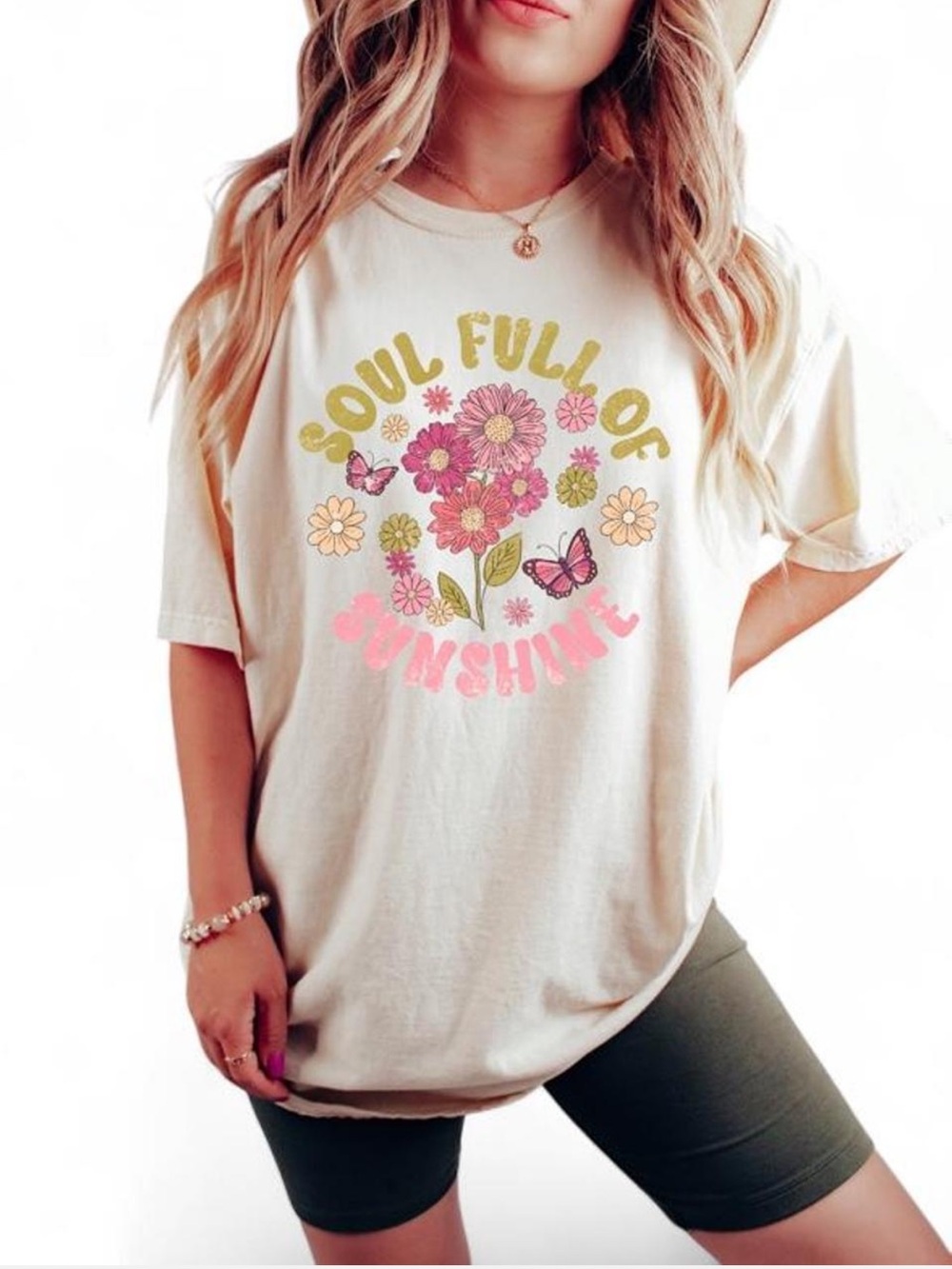 Bella Canvas Cream 'Soul Full of Sunshine' Floral Graphic Tee